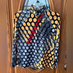 Jamie Sadock Long Sleeve Athletic Performance Top Golf Tennis Polka Dot  Size XS